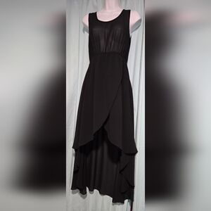 Black Asymmetrical Swimsuit Cover-up